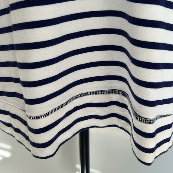 Stella & Dot Navy Blue/White Stripe Crush It Gold Side Zippered Sweatshirt Sz L - Picture 7 of 10